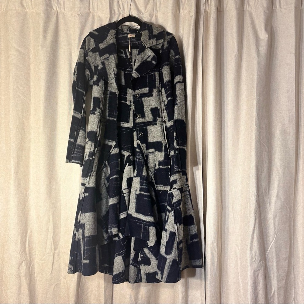 Blue and Gray Patterned Coat